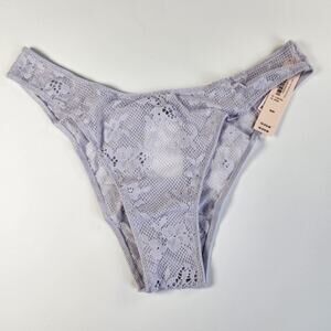 Victoria's Secret Lavender Purple Open Back Lace Brazilian Panty - Medium